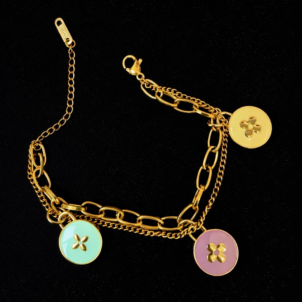 Bracelet with upcycled charms